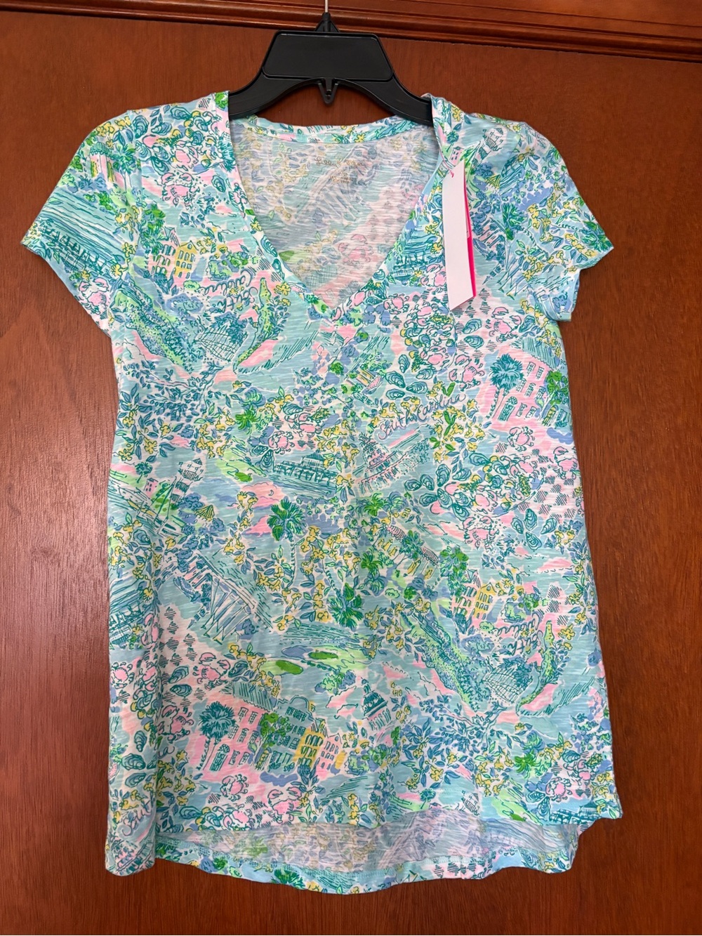 Lilly Pulitzer Pastel Multi V-Neck Short Sleeve Tee